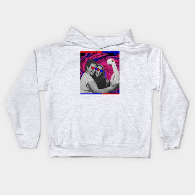 Retro selfie Kids Hoodie by visionofbrain